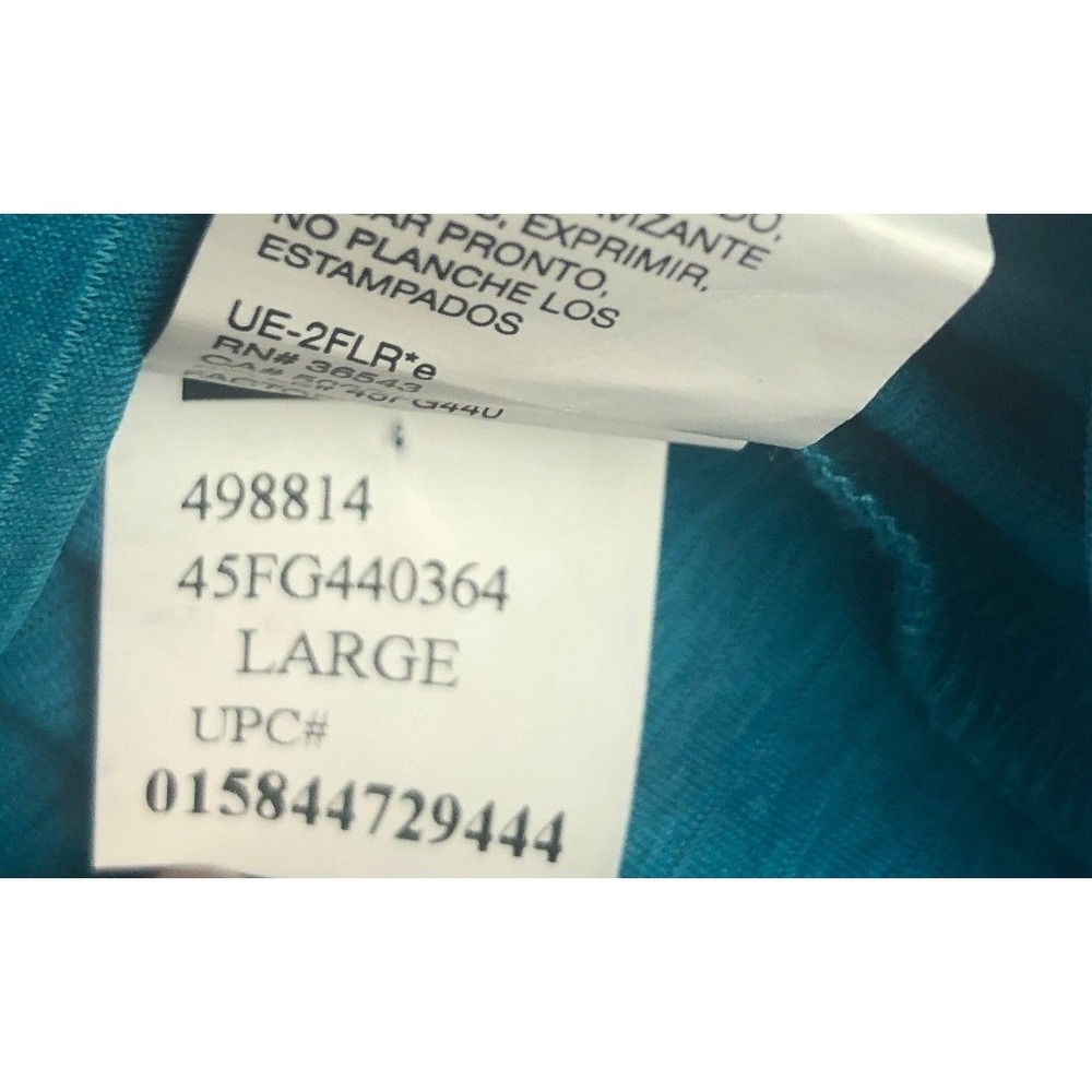 IZOD Golf Mens Performance Polo Shirt Teal Blue Micro Stripe Large Activewear - Picture 5 of 9
